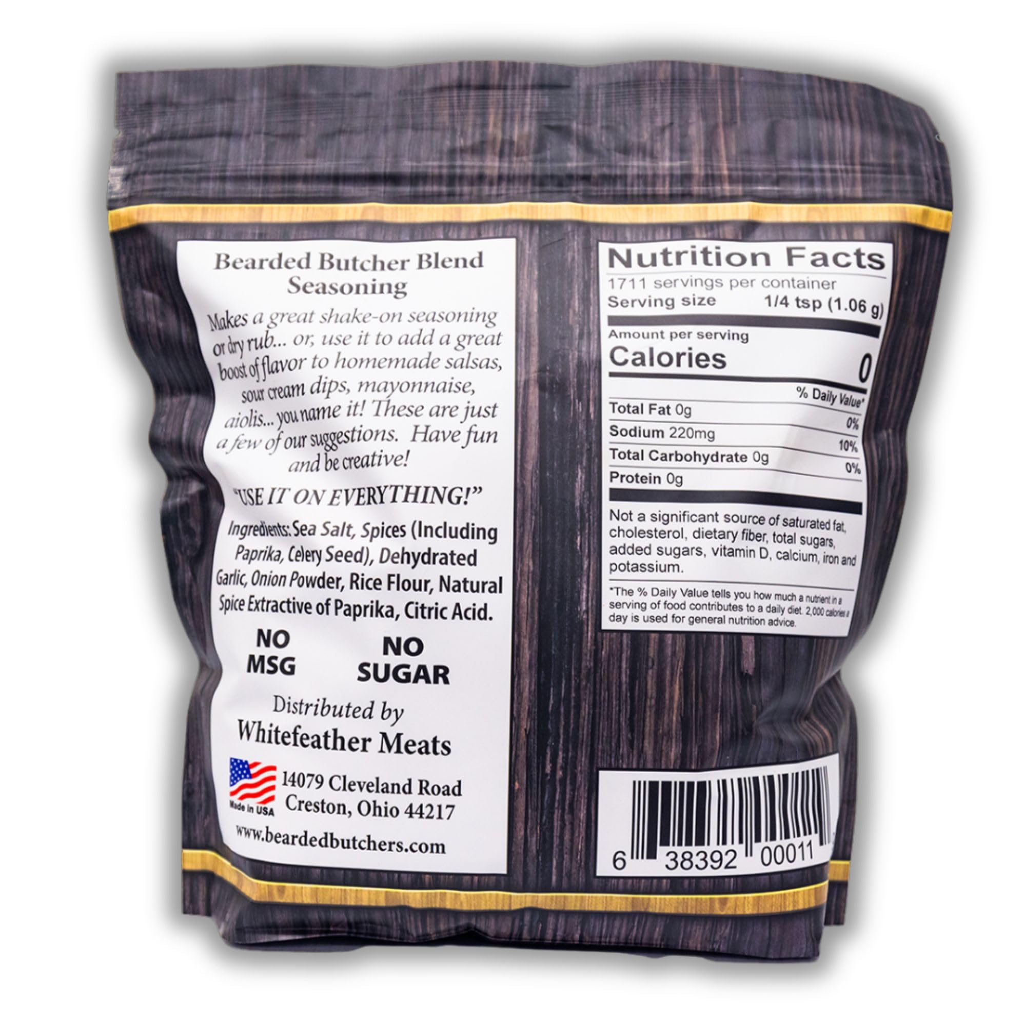 Bearded Butchers Blend Original Seasoning, 64 oz Bag (4 lbs) - All-Purpose Spice for Meats, Veggies, Soups, Sandwiches, Eggs, Fries - No MSG