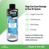 QwikTreat AC Drain Line and Condensate Pan Cleaner, Air Conditioner Pipe Unclogger for HVAC Maintenance and Service, 8 oz