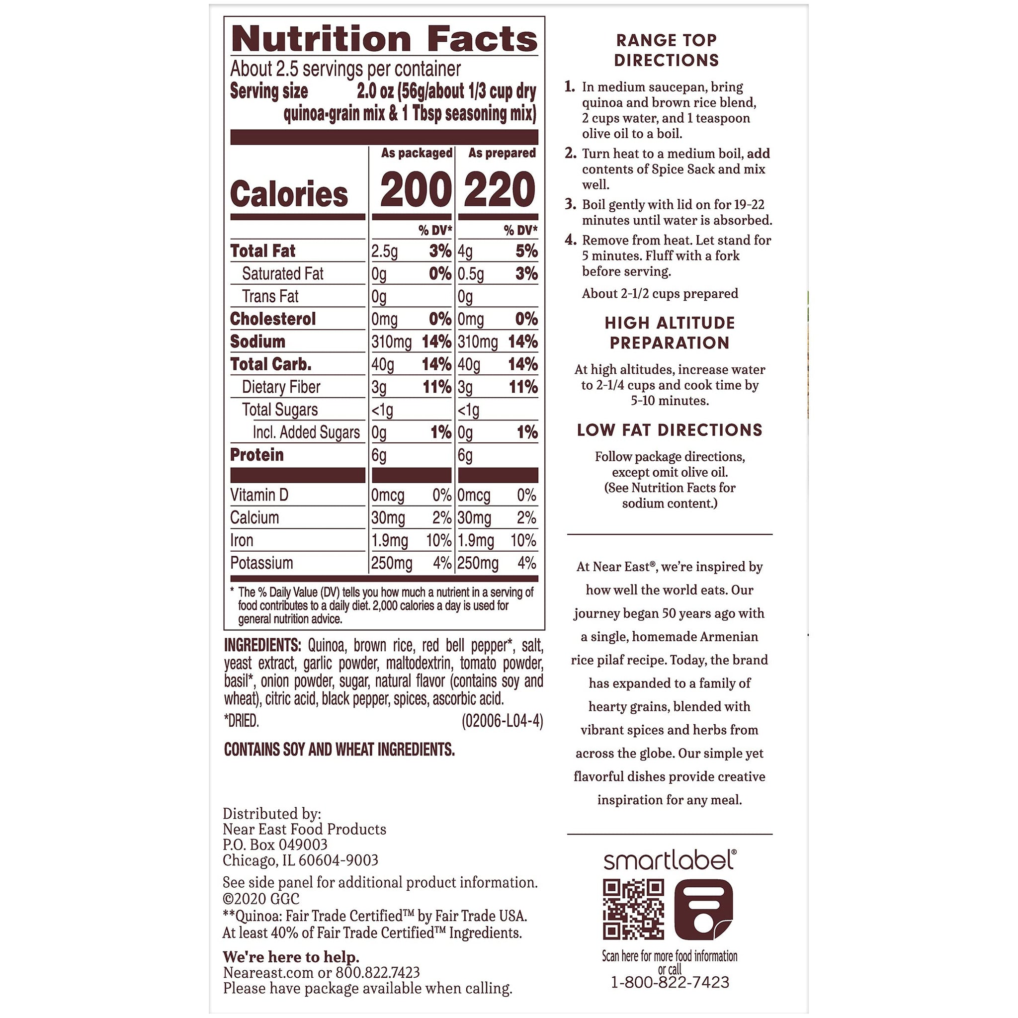 Near East Quinoa Blend, Roasted Red Pepper and Basil, 4.9 oz