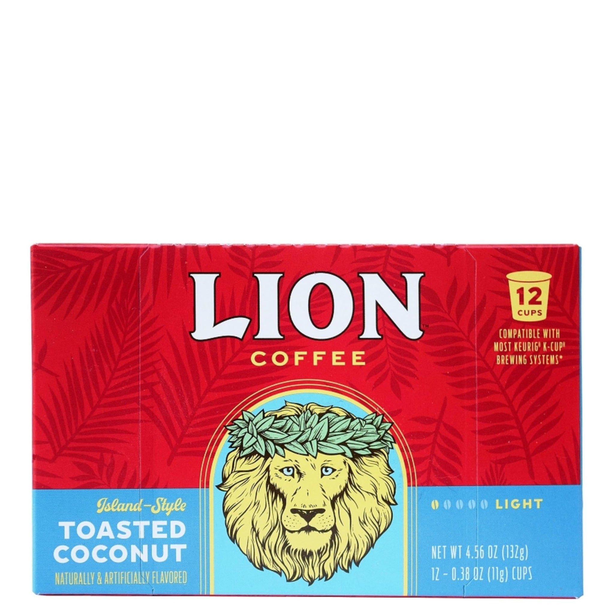 Lion Coffee Toasted Coconut Flavored Medium Roast Coffee Pods - Single-Serve Pods - Hawaiian Inspired Flavor - Arabica Coffee - Compatible