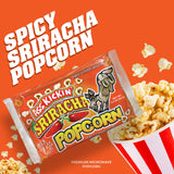 KICKIN' Sriracha Microwave Popcorn Bags - 12 Pack - Ultimate Spicy Popcorn Gourmet Gift - Makes a Great Movie Theater Popcorn or Sriracha Snack Food