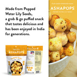 AshaPops Turmeric Garlic Flavored Popped Water Lily Seeds, 0.5 oz (Pack of 12) - Gluten-Free, Vegan, Paleo, Nut-Free, Corn-Free, Soy-Free, Non-GMO