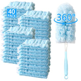 WAWINY 40 Pack Duster Refills Kit Disposable for Swiffer Duster Handle,360° Deep Cleaner Heavy Duty Replacement with 1 Handle,for Home, Blinds, Car