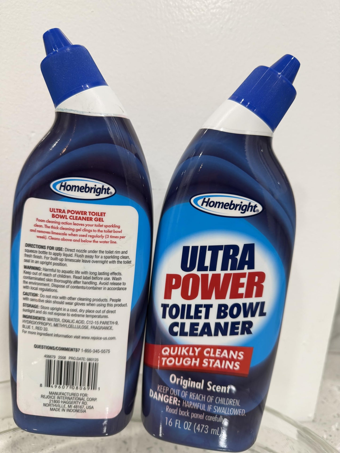 HOMEBRIGHT Ultra Power Toilet Bowl Cleaner, Original Scent, 16 fl oz, Pack of 2