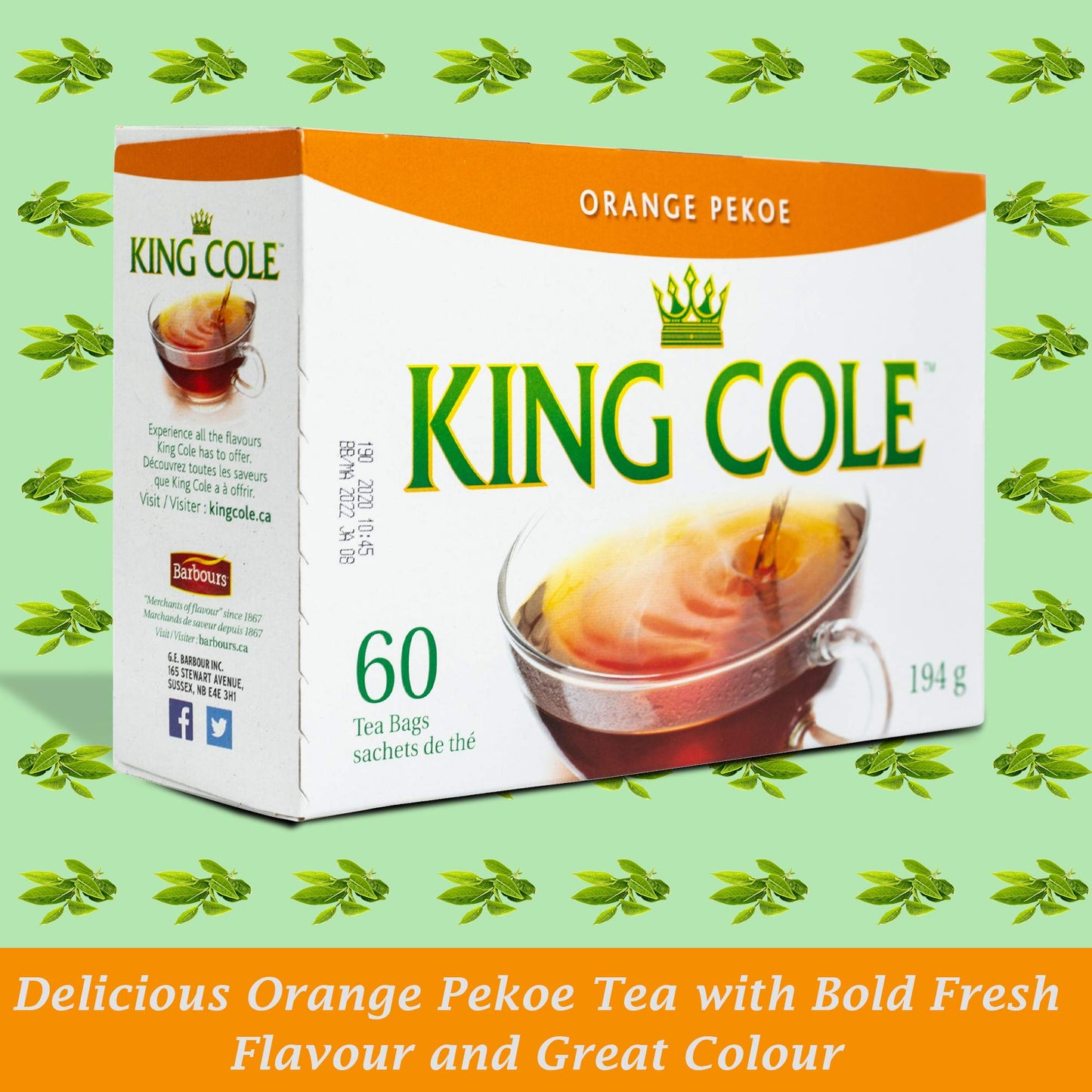 King Cole Premium Orange Pekoe Tea - 60 Tea Bags (Loose Leaf & Boxed)