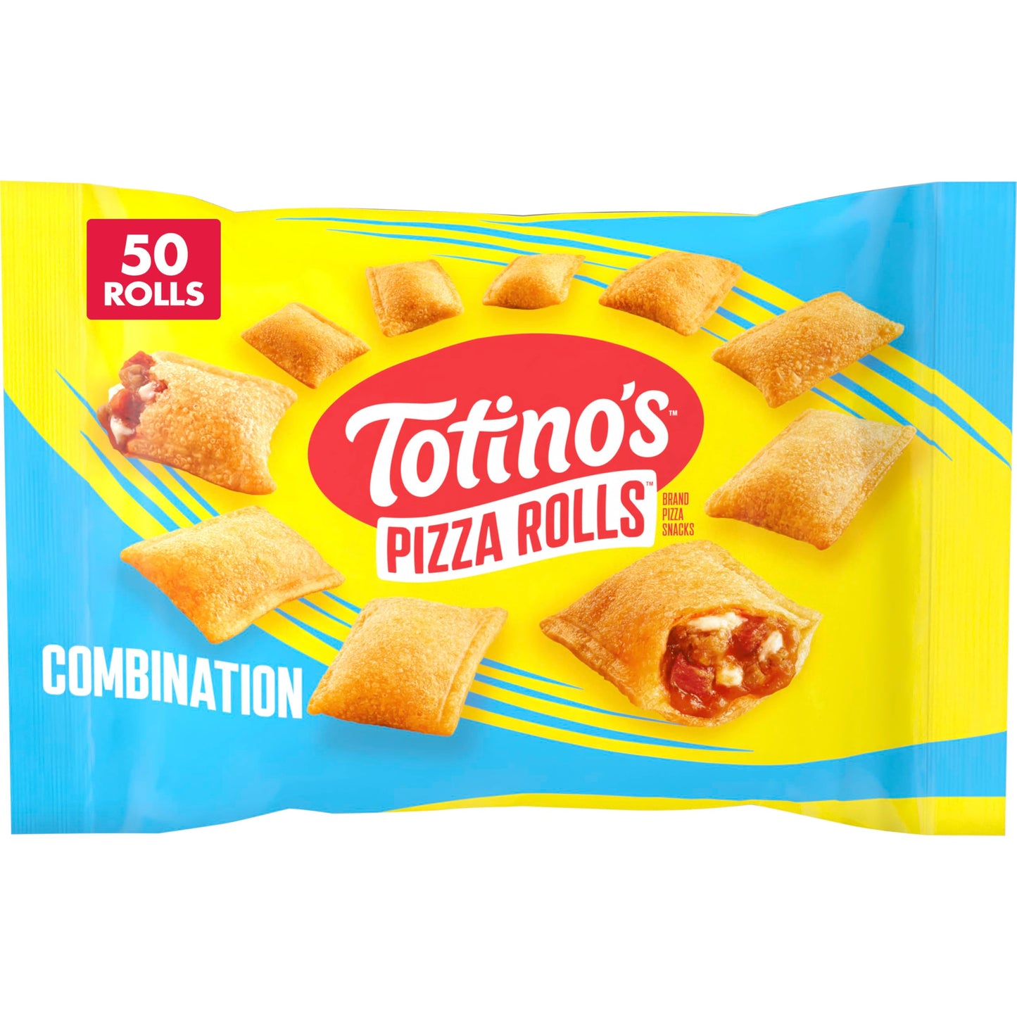 Totino's Pizza Rolls, Combination Flavored, Frozen Snacks, 50 Rolls, 24.8 oz