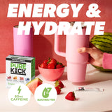 PURE KICK Energy and Hydrate Singles To Go Drink Mix Variety Pack, Black cherry Pomegranate, Orange Passion Fruit, Strawberry watermelon and Concord