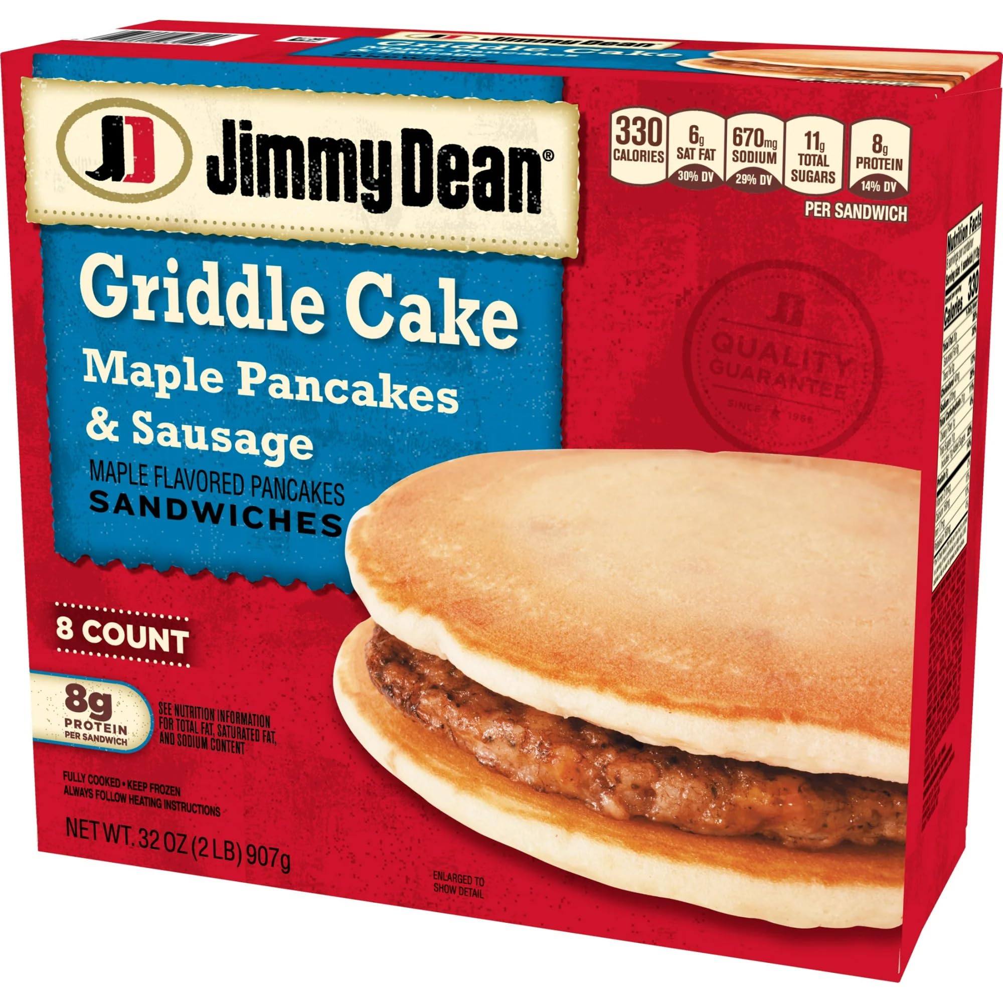 Salutem Vita - Maple Pancakes & Sausage Griddle Cake Sandwich, Breakfast Meal, Frozen Snack Gift Set - Pack of 4