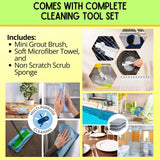 Cozy Home Luxe Bundle - 2 Pack CLR Brilliant Bath Cleaner Bundle With Microfiber Towel, Grout Brush & Scrub Sponge - 26oz CLR Bathroom Cleaner Spray