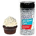 Bakerpan Quins Sprinkles for Cake Decorating - 4 Ounces - Silver Edible Confetti Sprinkles for Cupcakes, Ice Cream, Cookies, Cakes (Made in USA)