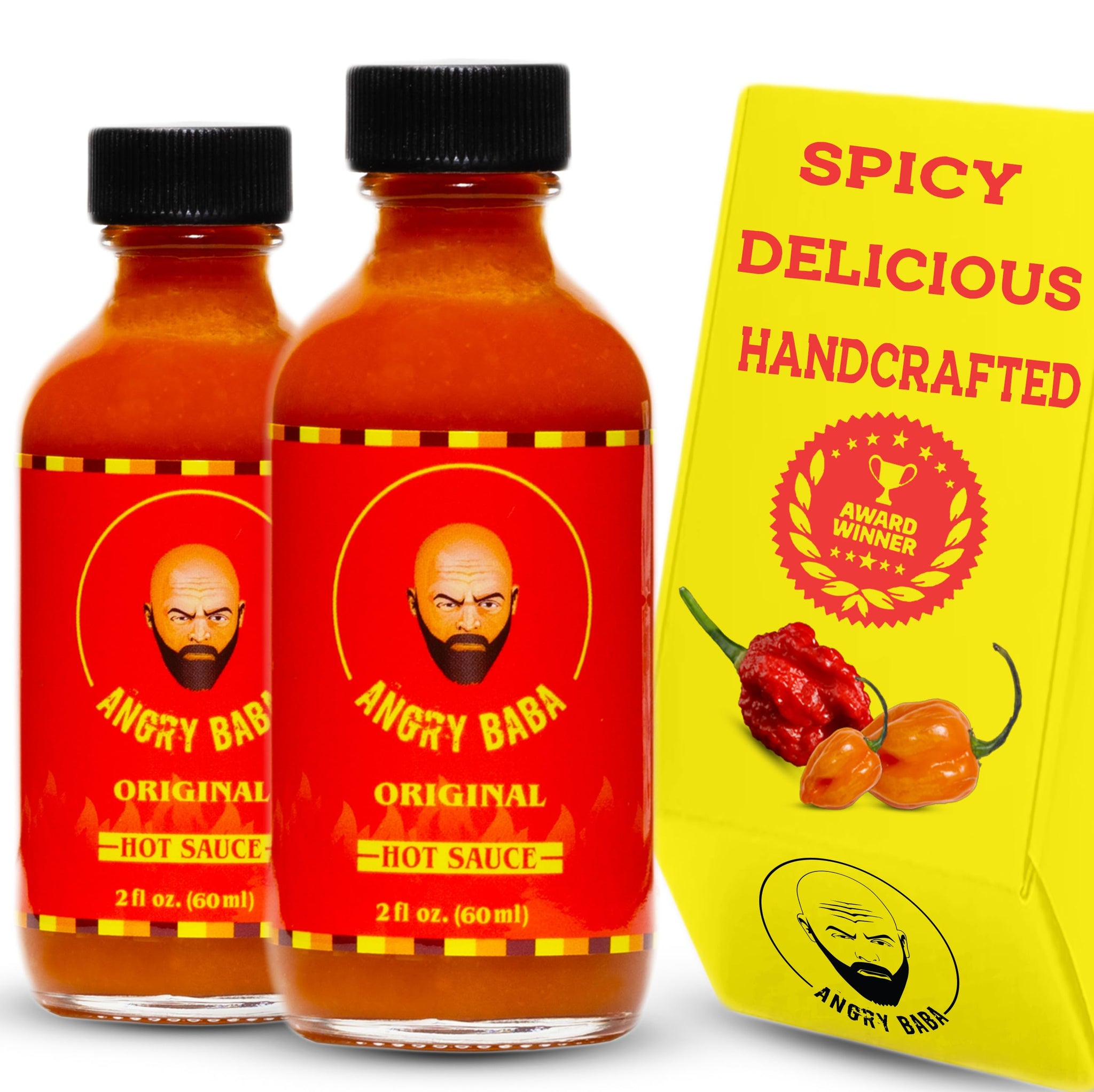 Hot Sauce by Angry Baba | Sweet and Spicy | Best Wing Sauce | Flavorful | Versatile | Small Batch Hand-Crafted | Carolina Reaper & Habanero |