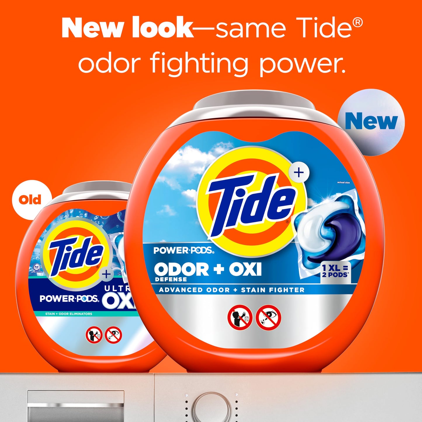 Tide Odor Defense + Oxi Laundry Detergent Pacs, Original Scent, 18 Count, Advanced Odor + Stain Fighter, laudry soap washing detergent pacs
