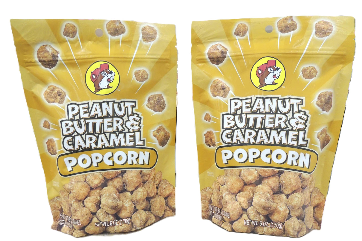 Buc-ee's Beaver Peanut Butter Caramel Popcorn Bundle Collection - Classic - Spicy - Cinnamon - 2 pack 3 pack 6pack Snack Mix Resealable (2 Classic