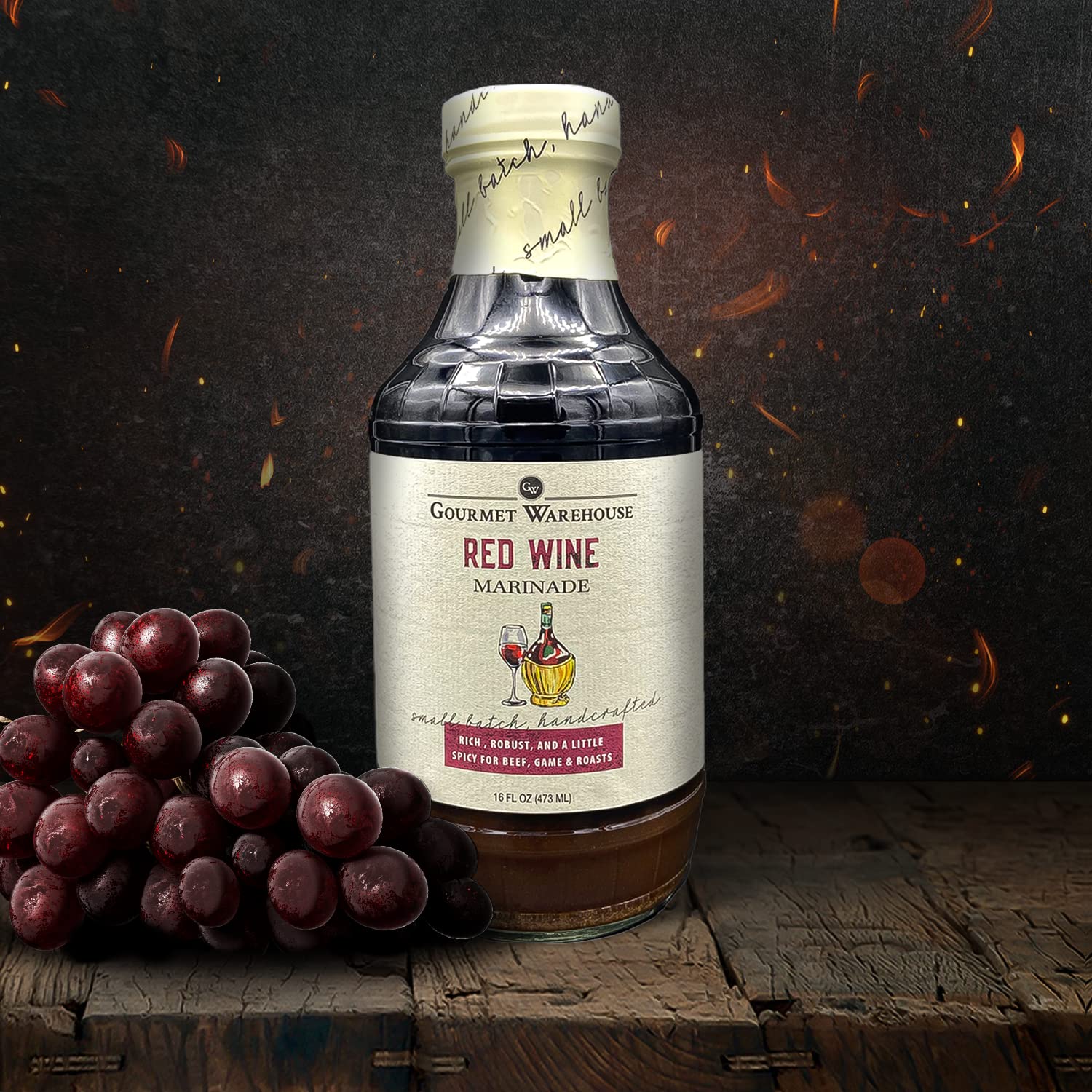 Gourmet Warehouse Small Batch Red Wine Marinade Made With Natural Ingredients No HFCS 16 Oz (Pack of 2)