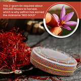 Zand Saffron Threads 2g - Premium Organic Pure Saffron Spice for Cooking Basmati Rice, and More - in Decorative Airtight Tin with Window Lid