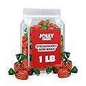 Strawberry Bon Bons Filled Hard Candy | 1 LB | Individually Wrapped Strawberry Candy Bulk Bag