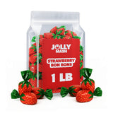 Strawberry Bon Bons Filled Hard Candy | 1 LB | Individually Wrapped Strawberry Candy Bulk Bag