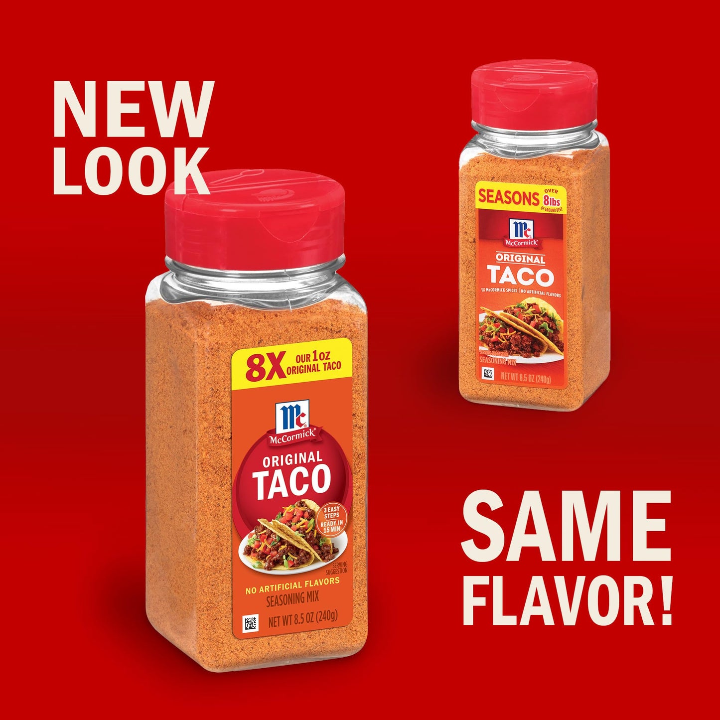 McCormick Taco Seasoning Mix, Original, No Artificial Flavors, No MSG Added, Mild Heat and Classic Flavor the Whole Family Will Love, 8.5 oz