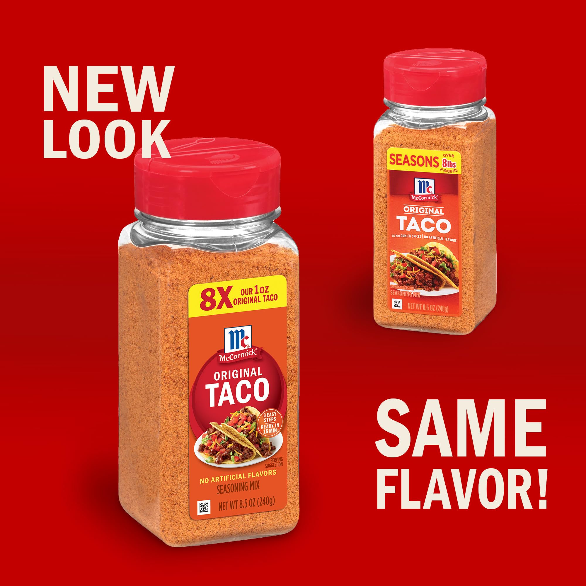 McCormick Taco Seasoning Mix, Original, No Artificial Flavors, No MSG Added, Mild Heat and Classic Flavor the Whole Family Will Love, 8.5 oz