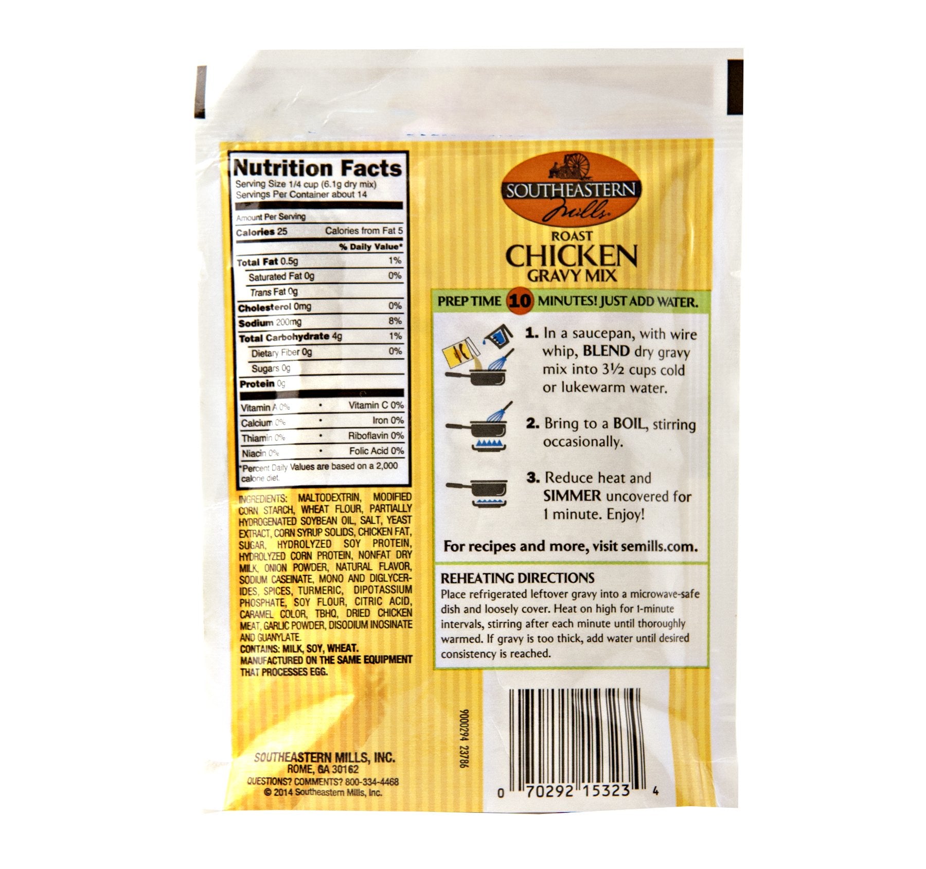 Southeastern Mills Roast Chicken Gravy Mix, 3 Oz. Package (Pack of 12)