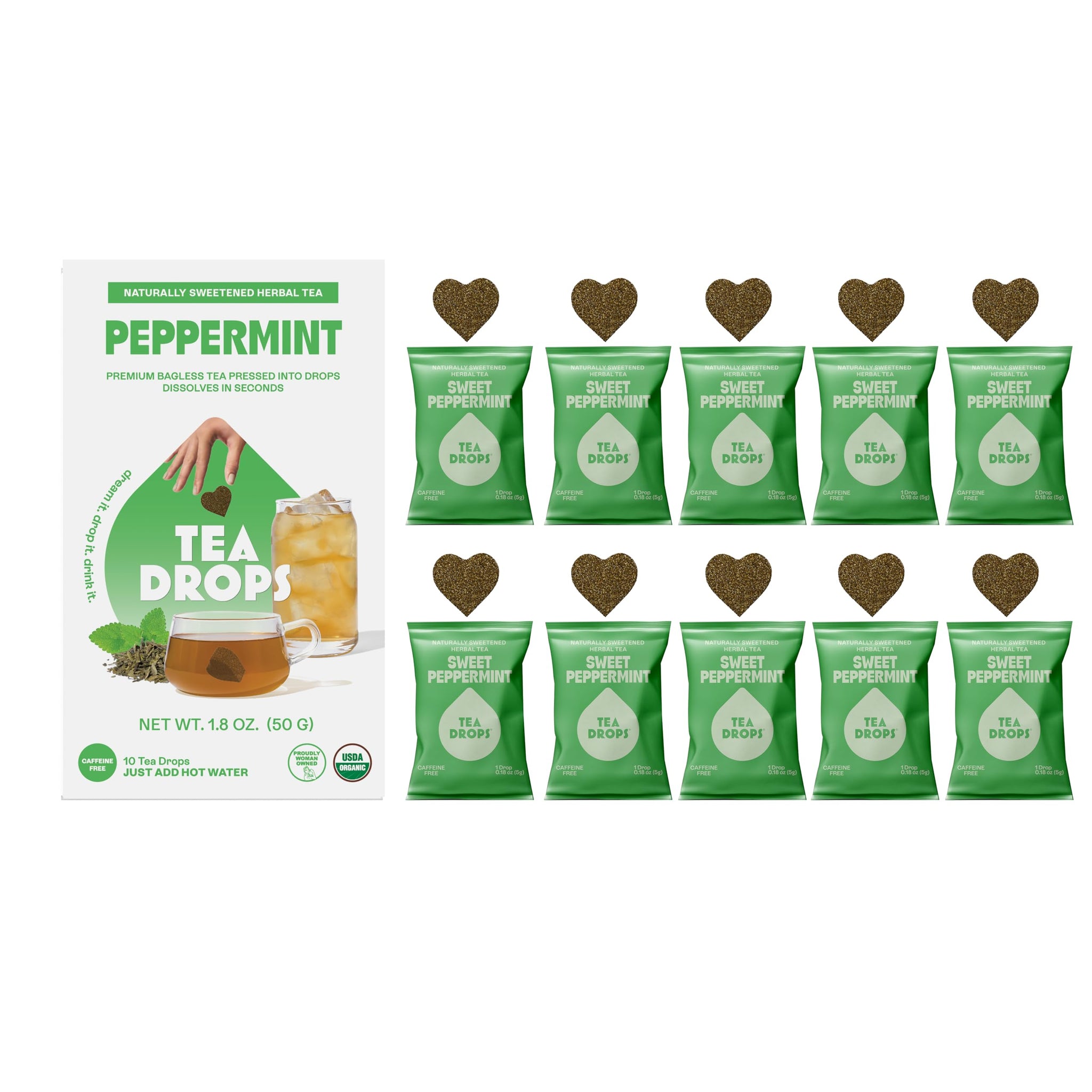 Tea Drops Tea, Sweet Peppermint, 10 Drops per Box
