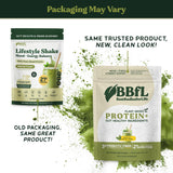BBfL Plant-Based Protein Shake - 21g Vegan Protein, Matcha + Apple Cider Vinegar, Prebiotics, Digestive Enzymes, Adaptogens for Stress & Mood Support