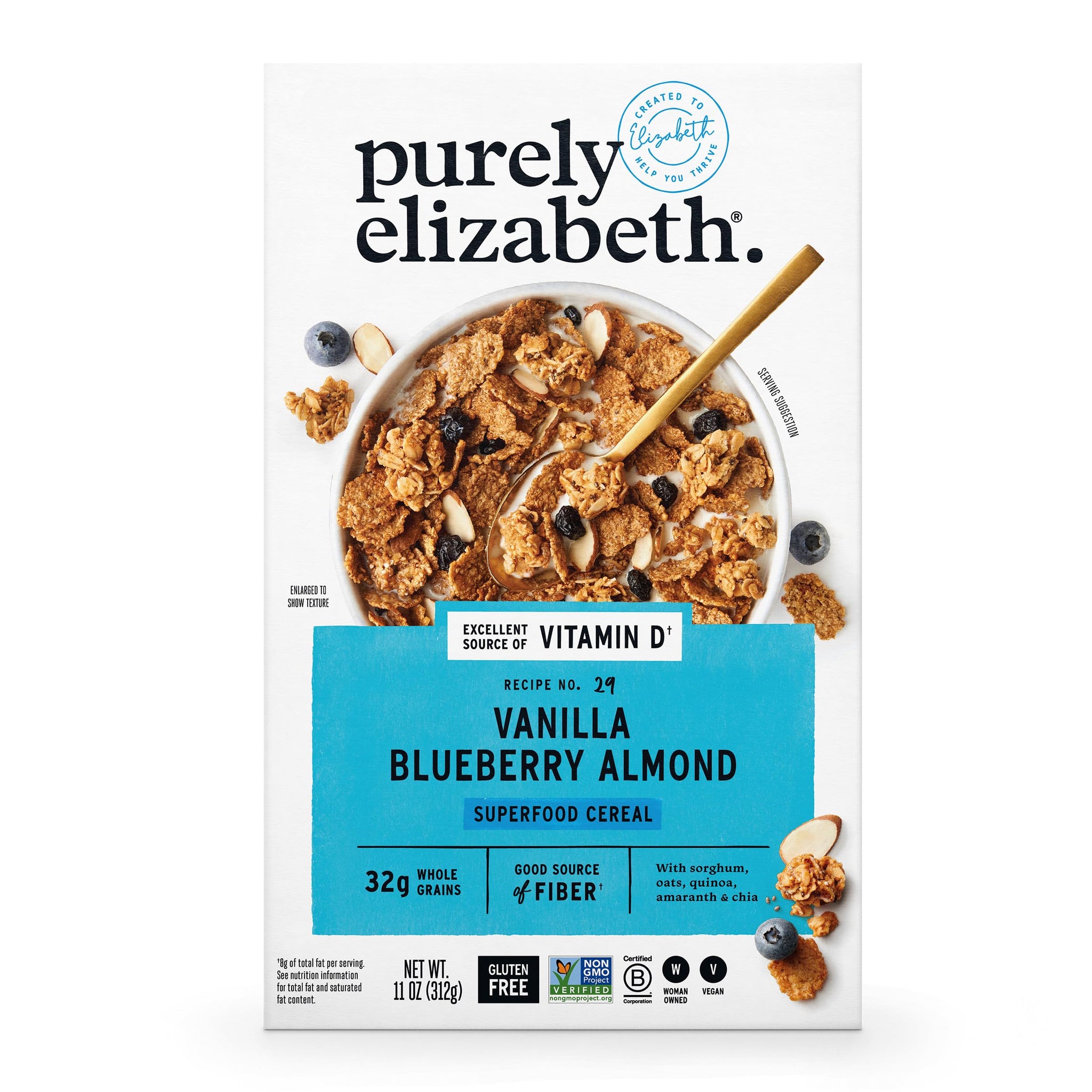Purely Elizabeth, Vanilla Blueberry Almond Cereal, 11 Ounce