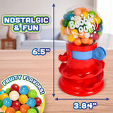 Toymendous Gumball Machine for Kids with Gumballs - Bubble Gum Mini Candy Dispenser | Piggy Bank for Kids - Receive Red or Yellow Machine Colors May
