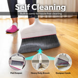 BLACK+DECKER Butler Broom & Dustpan Set - Stand-Up Design - Lightweight, Space-Saving Combo for Kitchen, Living Room, Bathroom, Lobby Floors - Home
