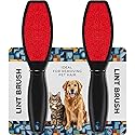 DecorRack (2 Pack) Double-Sided Lint Brushes, Pet Hair Remover Brush for Clothes and Furniture, Remove Cat and Dog Fur from Fabric Carpet