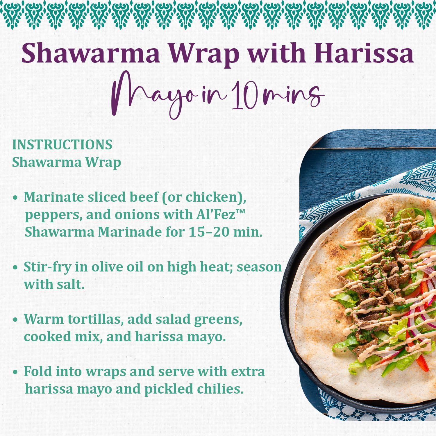 Al’Fez Shawarma Marinade - 5.3oz (Pack of 6) - Authentic Middle Eastern Chicken Marinade with Onion, Garlic & Warm Spices - Vegan, Non-GMO & No