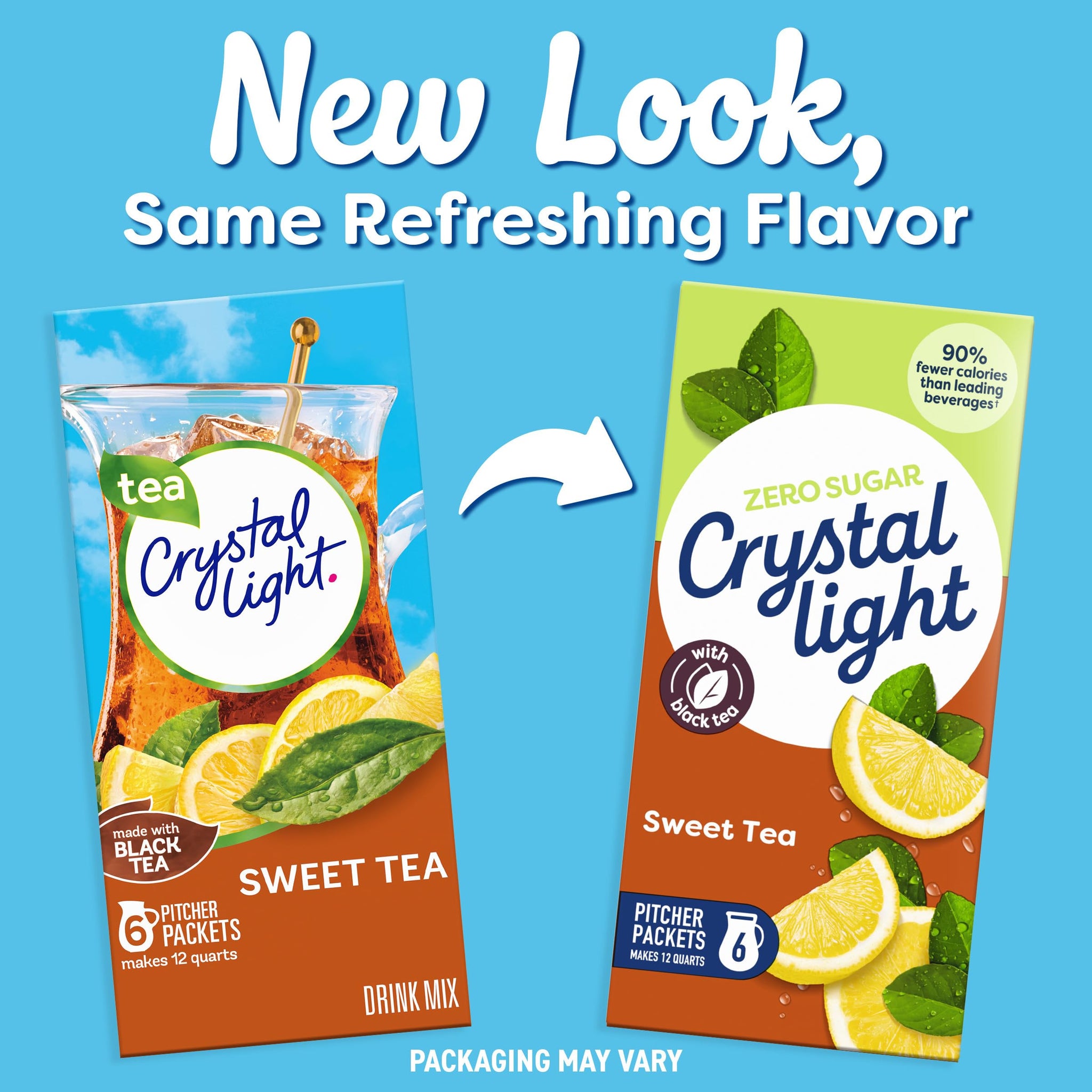 Crystal Light Drink Mix, 6 Pitcher Packets, for Flavorful Hydration and Shareable Refreshment, Sweet Tea Natural Flavor, Made with Black Tea, 1.56 oz