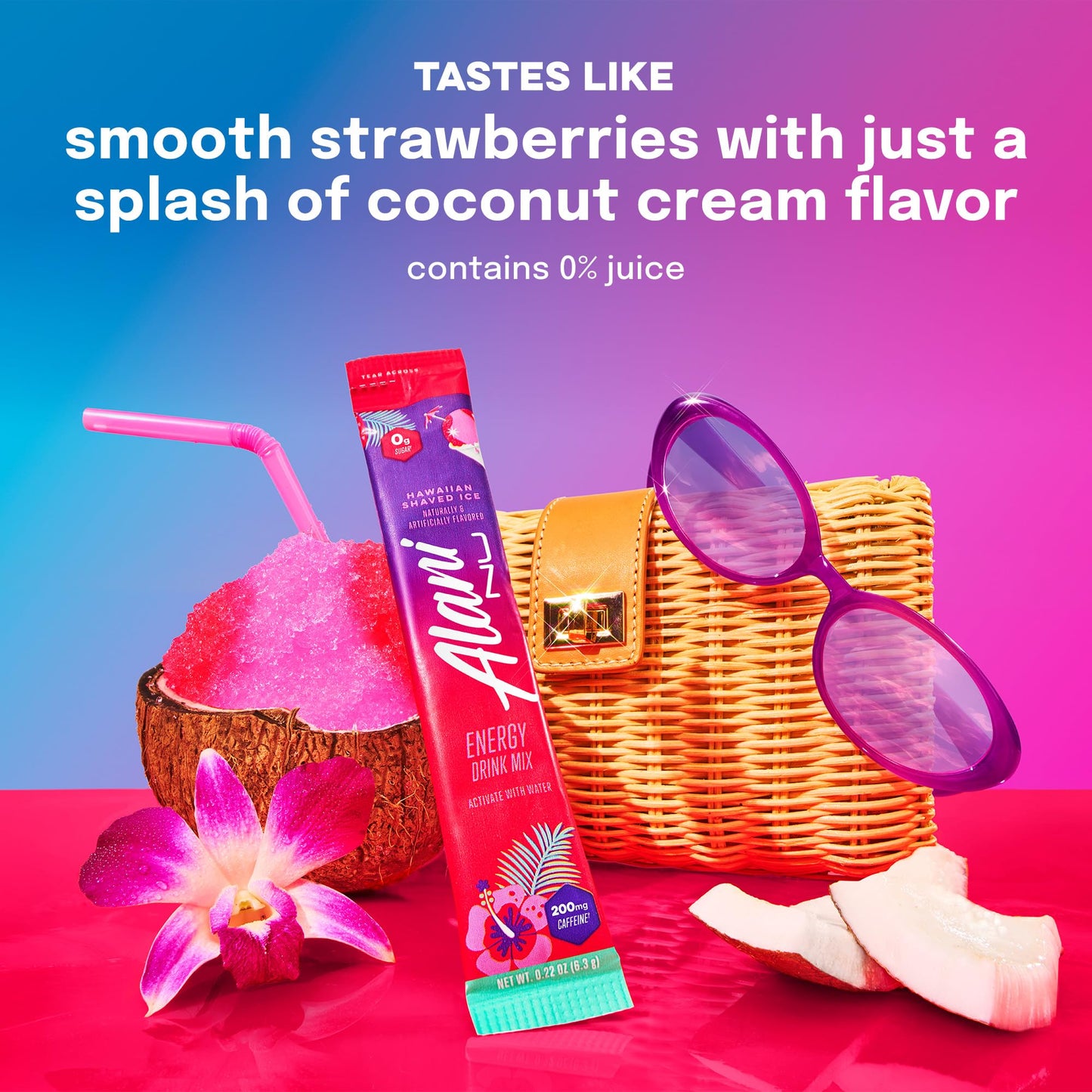 Alani Nu HAWAIIAN SHAVED ICE, Energy Sticks Drink Powder, 200mg Caffeine, Pre Workout Performance with Antioxidants, On-The-Go Drink Mix, Biotin, B