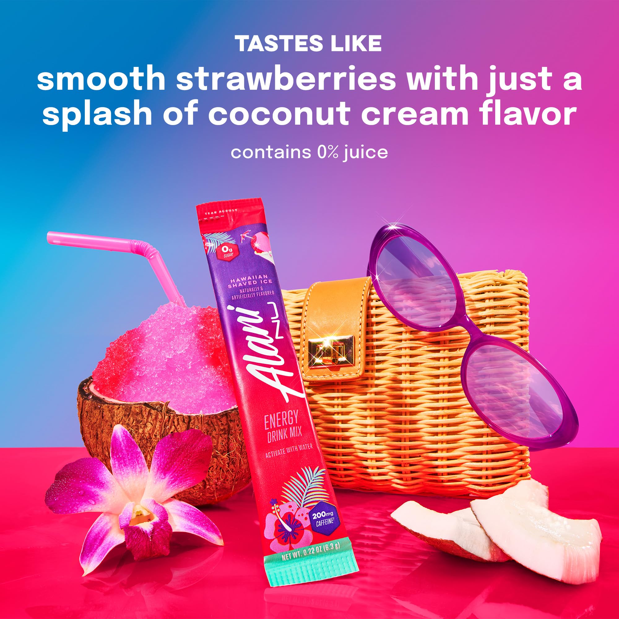 Alani Nu HAWAIIAN SHAVED ICE, Energy Sticks Drink Powder, 200mg Caffeine, Pre Workout Performance with Antioxidants, On-The-Go Drink Mix, Biotin, B