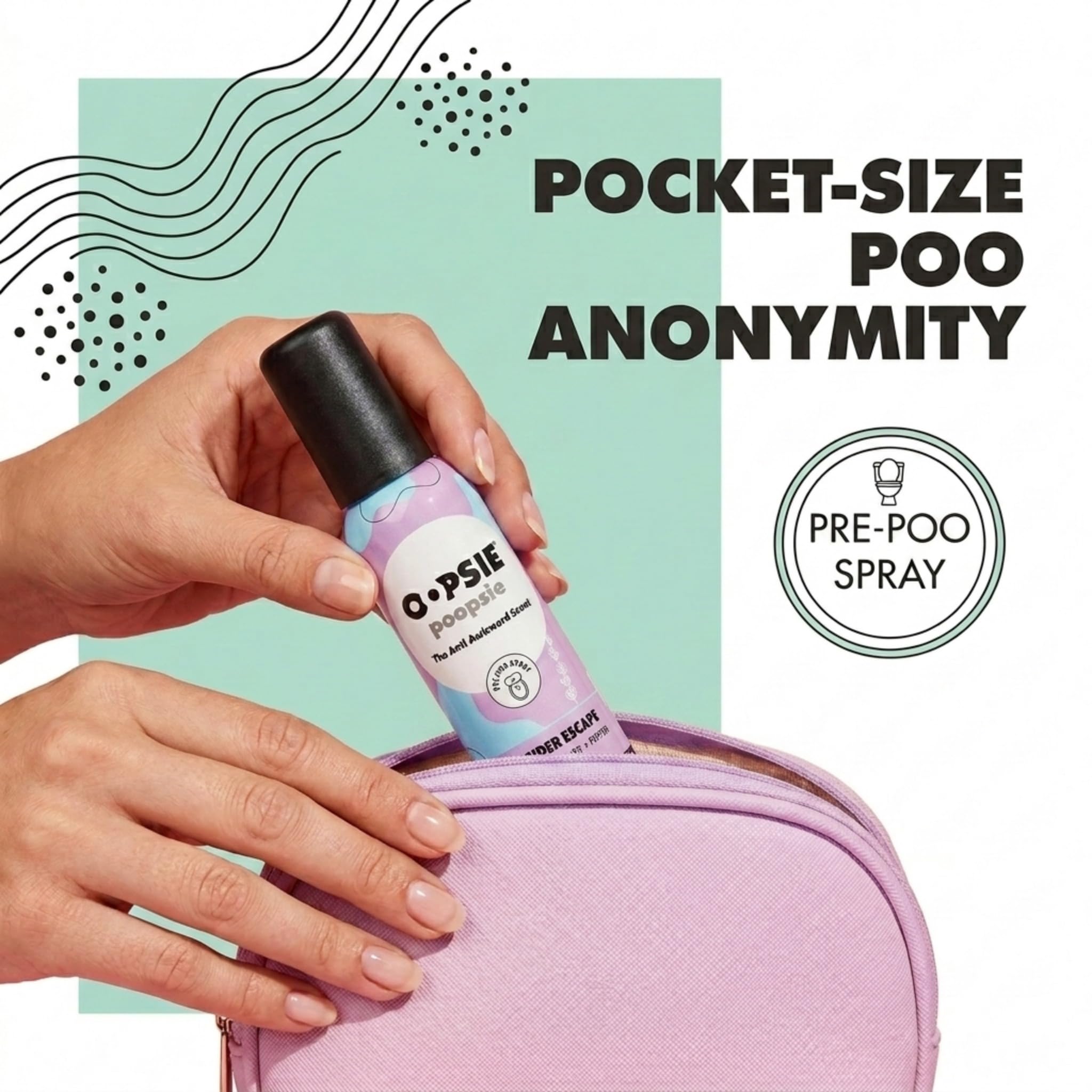 Oopsie Poopsie Toilet Spray - Before & After You Go Bathroom Odor Eliminator & Neutralizer Spray, Travel Size with Essential Oils, TSA Approved