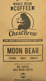 ChestBrew Moon Bear - Strong Smooth Vietnamese Whole Bean Coffee, 20 oz