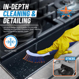 Bring It On Grout Cleaning Brush 6-Pack- Crevice Cleaning Brush with Stiff Nylon Bristles - 8-inch Heavy-Duty Grout and Tile Cleaner Brush - Scrubbing