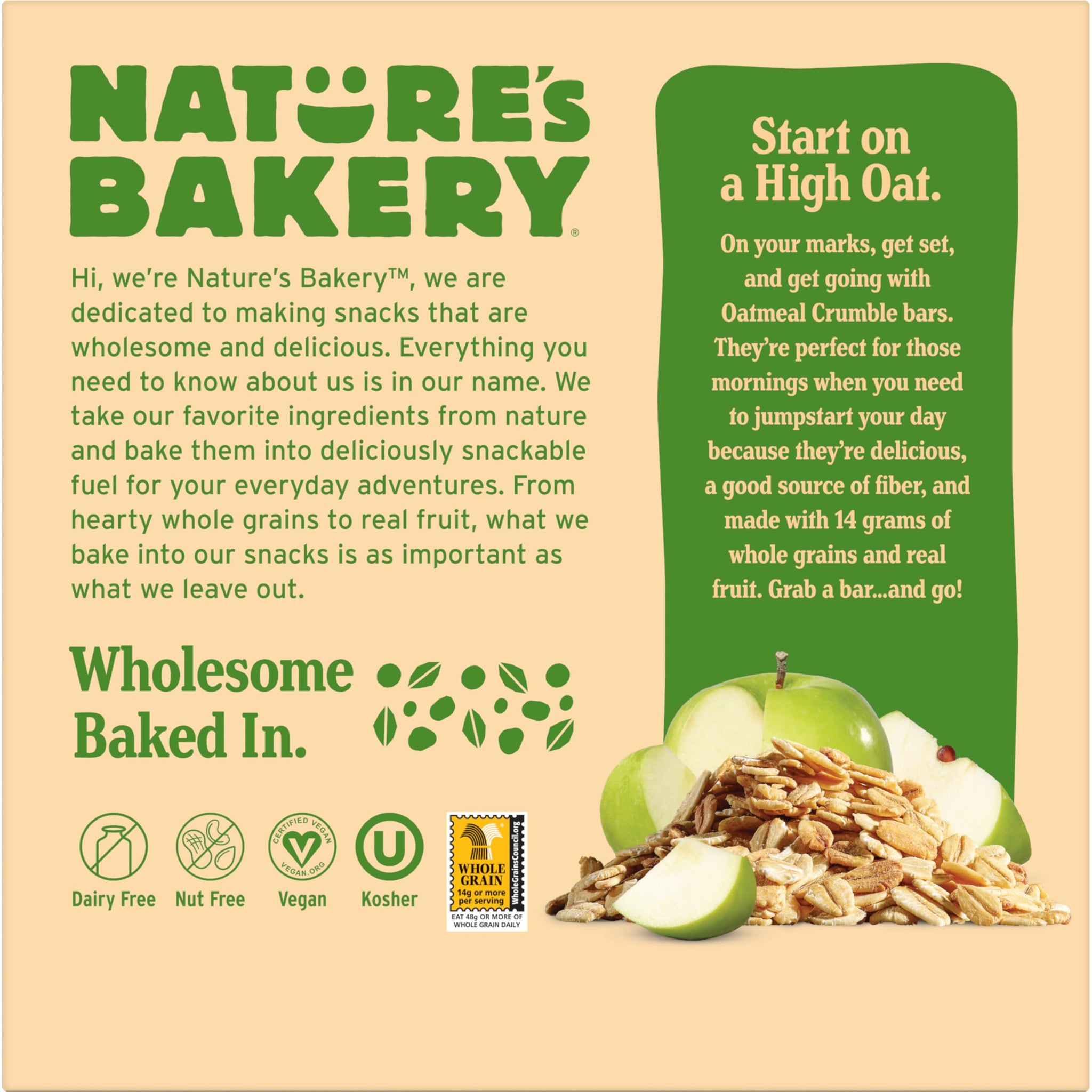 Nature's Bakery Oatmeal Crumble Bars, Apple, 6-6 Count Boxes (36 Bars), Vegan Snacks, Non-GMO