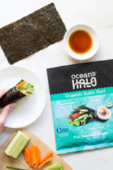 Ocean's Halo Organic Sushi Nori, 5 Pack, Vegan, Perfect for Rolls and Wraps