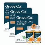 Grove Co. Multi-Purpose Cleaner, Refill Concentrate (6 x 1 Fl Oz) Plant-based Household Cleaning Supplies, Ammonia & Chlorine Free, No Plastic Waste