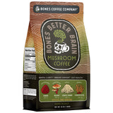 Bones Coffee Company Better Brain Mushroom Coffee Dark Roast Low Acid Arabica Coffee with Mushroom Blend for Energy, Focus, Digestion and Immunity