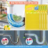 Drain Cleaner Sticks Enzyme Drain Stick Lemon Scent Pipe Cleaning Drains Stix Odor Remover Prevent Clogged Drains