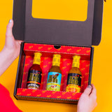 Hot Ones Hot Sauce Challenge Set - Flavor and Fire Hot Sauce Trio Pack Gift Set - Made with Natural Ingredients - 5 fl oz Bottles (3-Pack)
