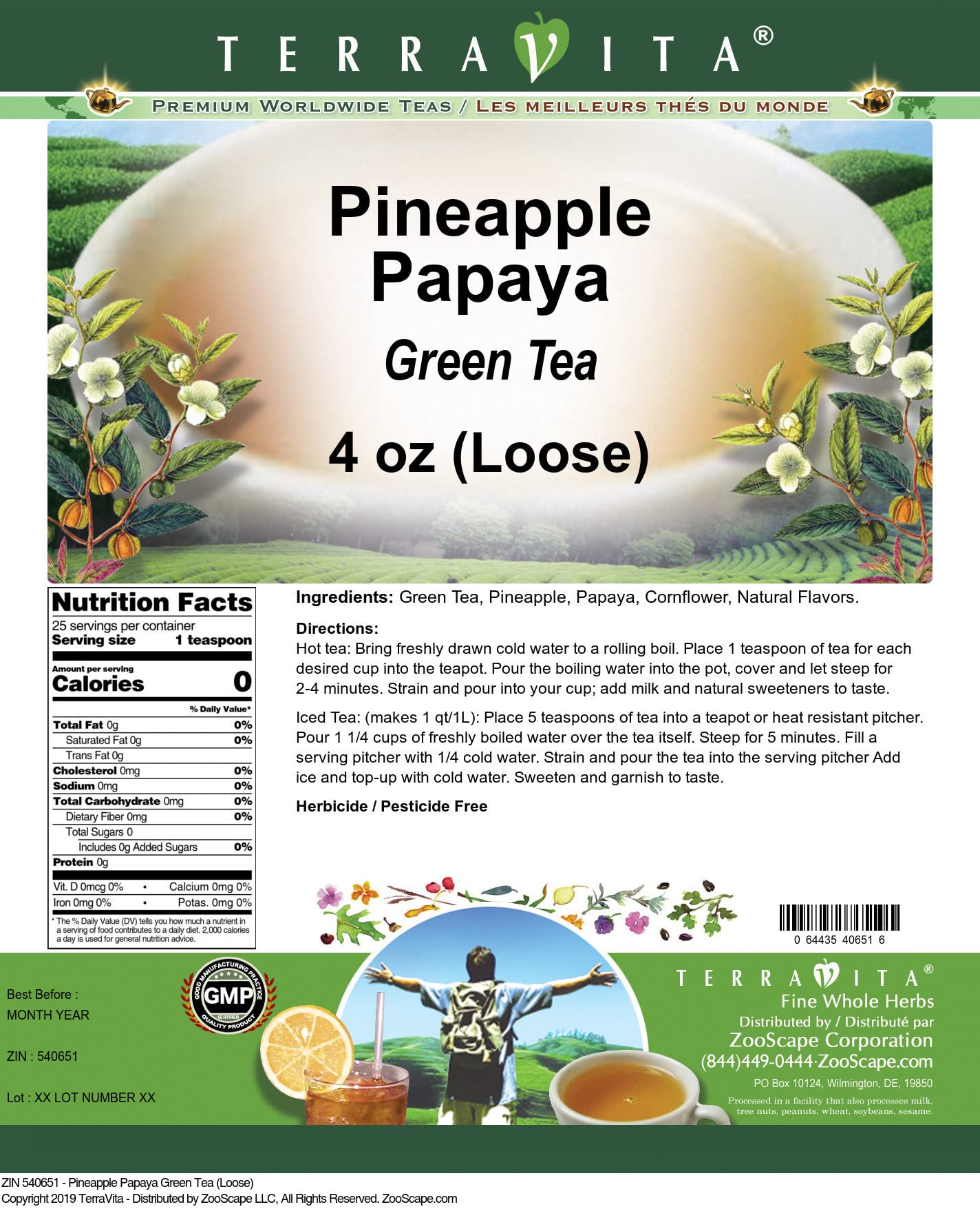 Pineapple Papaya Green Tea (Loose) (4 oz, ZIN: 540651)