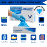 UBLUE 100 Nitrile Gloves, Disposable Gloves 4 MIL, Medical Examination, Non-Sterile, Powder Free, Latex Free Box of 100 Small, UW8284, Small 4mil