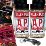 Killer Hogs AP Seasoning All Purpose Premium BBQ Barbecue Rub 4 pk (56 oz) I Plus Guide & Bottle Opener (6 Items)!