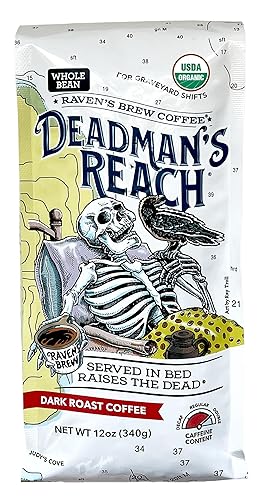Raven’s Brew Coffee Bold Organic Coffee Dark Roast Whole Bean - Deadman's Reach 12oz