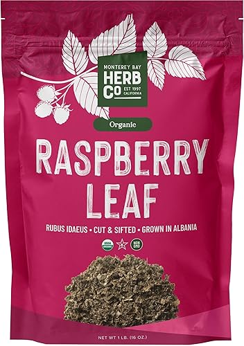 Organic Raspberry Leaf Cut & Sifted, by Herb Co, Rubus Idaeus, from Albania, Kosher, for Tea, Apple Cider Vinegar, Salves, Lotions, Creams, Toner