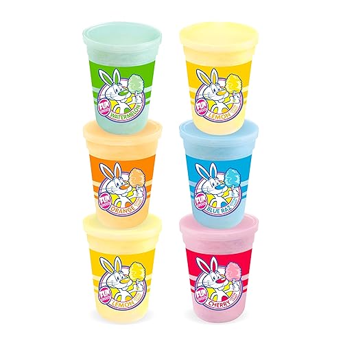 Fun Sweets Cotton Candy Variety 6-Pack - Assorted Flavors of Cotton Candy in 1.5 oz Tubs - Individual CottonCandy Tubs in Limited Edition Packaging