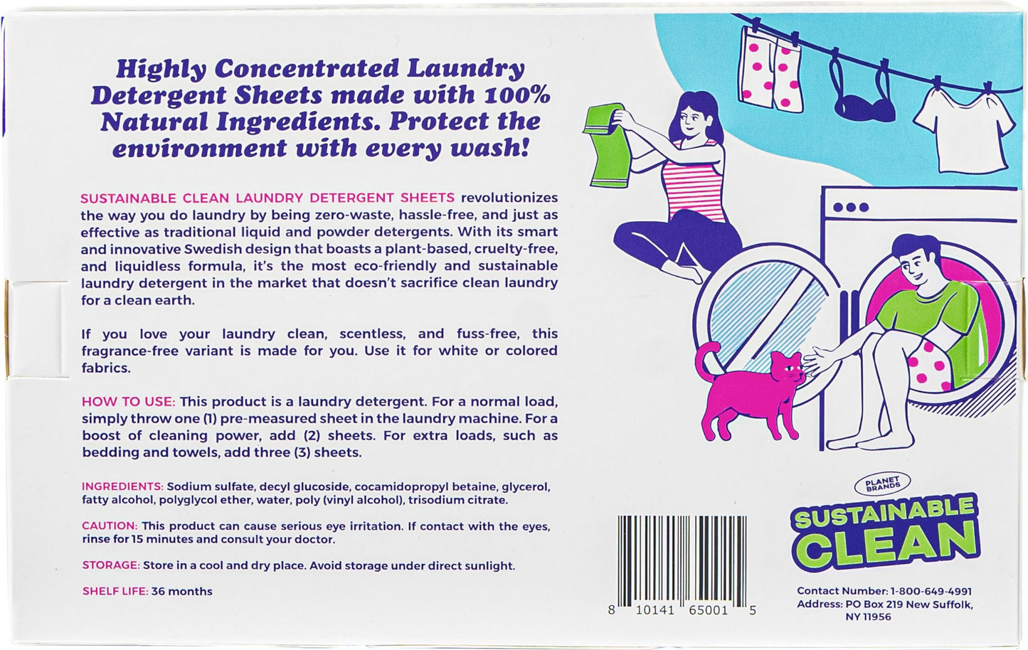 Planet Brands Laundry Detergent Sheets - Made in Sweden, Up to 100 loads 50 Sheets, Sustainable Clean Liquidless Technology, Dissolves Instantly, No